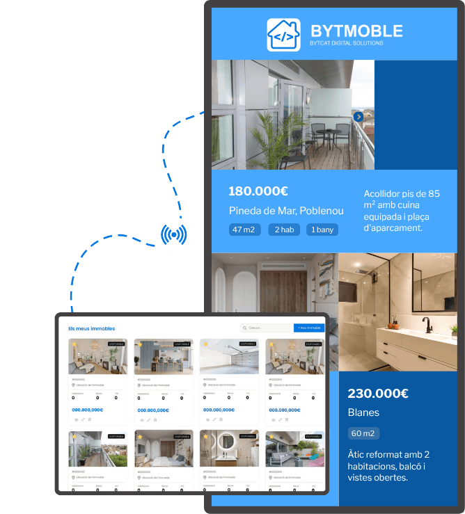 Software per a pantalles digitals d’immobiliàries
